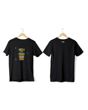 Greys&Blues Rangotsav Pima Round Neck T-Shirt - Black